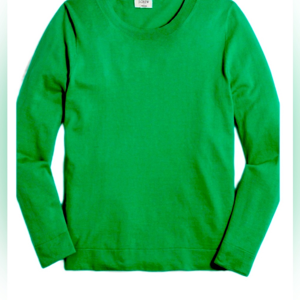 J. Crew Teddie Crew Neck Wool Blend Sweater XL Green